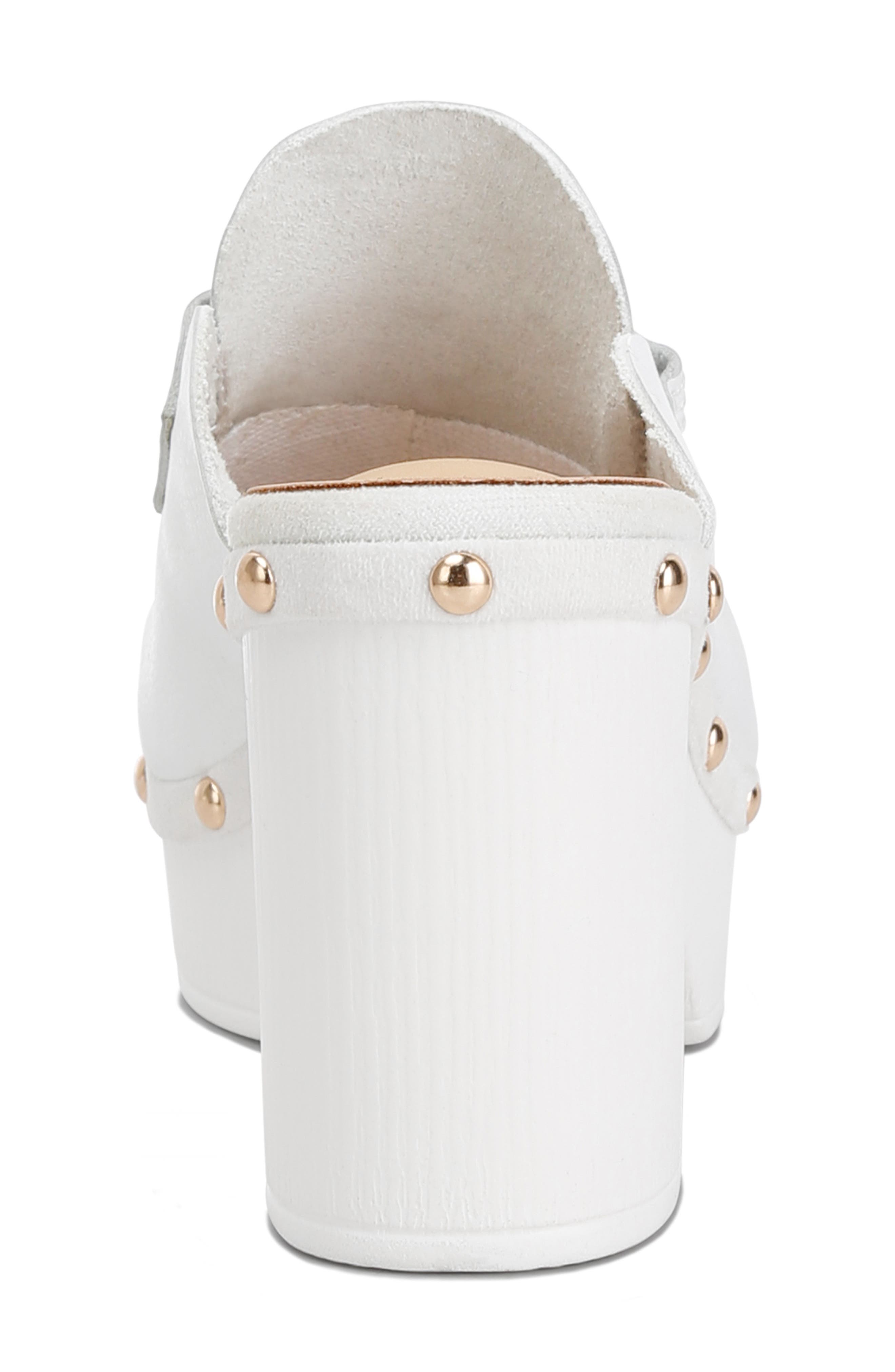 Lycra Stud Platform Mule, Alternate, color, WHITE