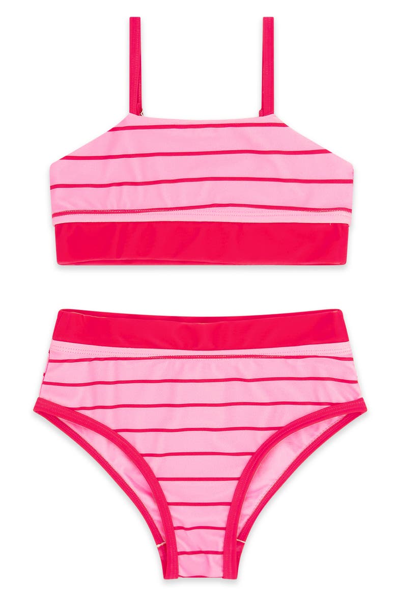 Kids' Block Party UPF 50+ Two-Piece Swimsuit, Main, color, LILAC SACHET