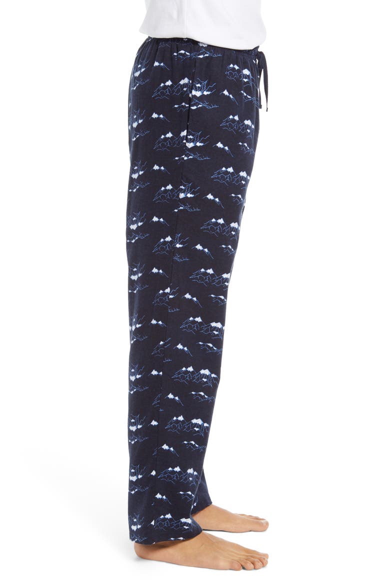 Flannel Pajama Pants, Alternate, color, NAVY HEATHER MOUNTAINS