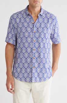 Tommy Bahama Veracruz Cay Palm Frond Print Short Sleeve Button-Up Shirt
