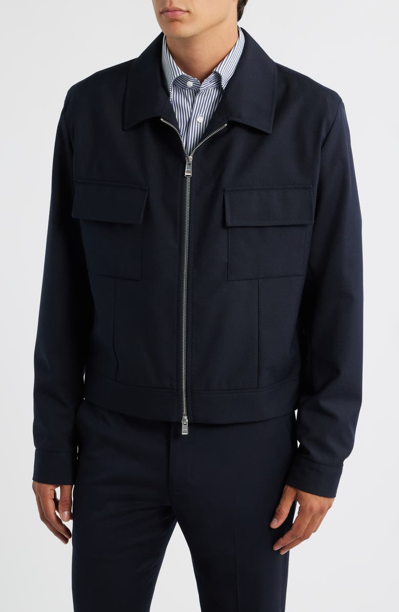 BOSS Casper Wool Jacket, Alternate, color, Dark Blue