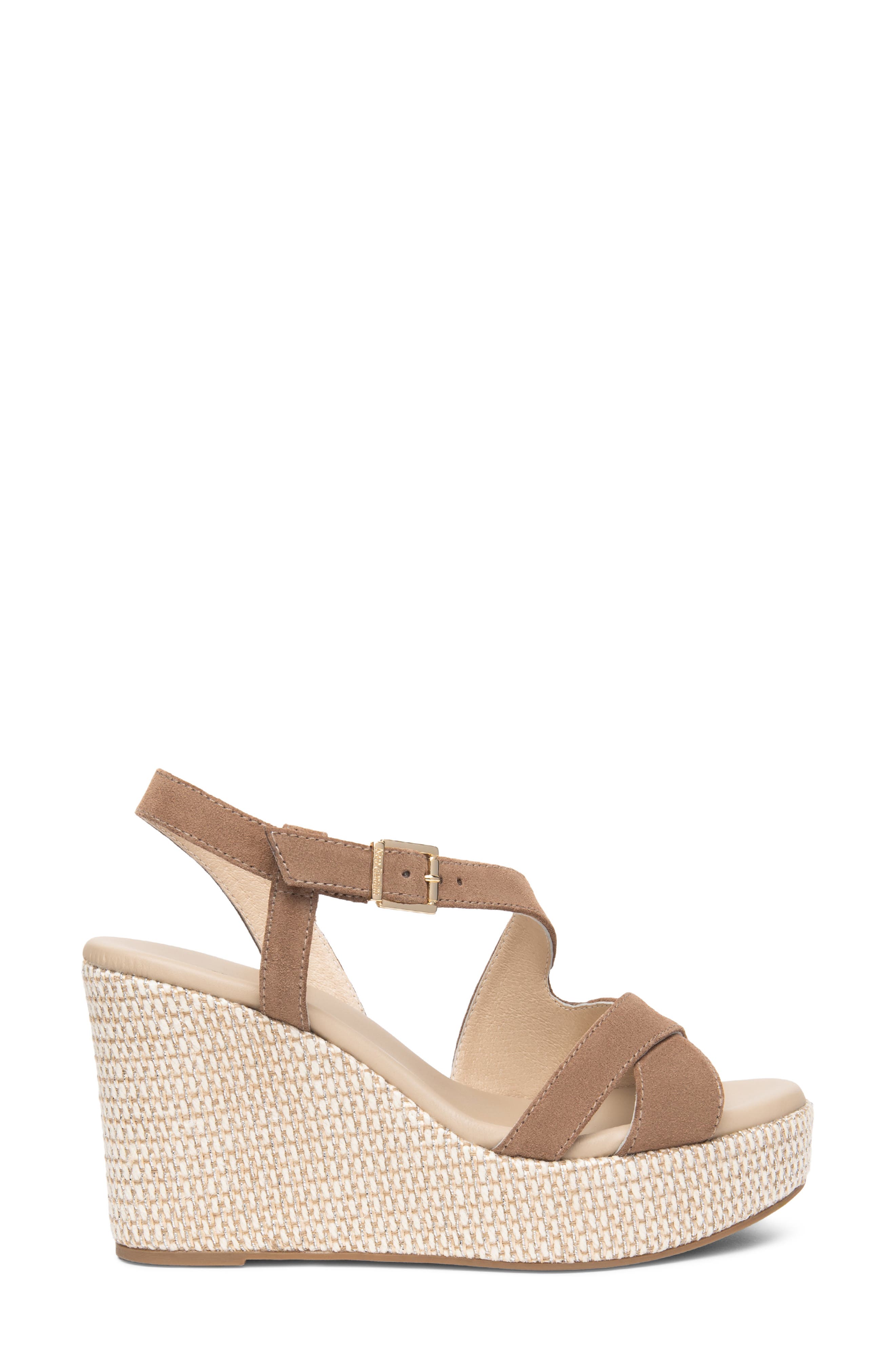 NeroGiardini Slingback Platform Wedge Sandal, Alternate, color, Whiskey