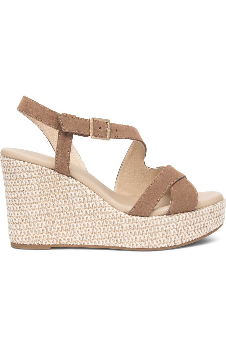 NeroGiardini Slingback Platform Wedge Sandal, Alternate, color, Whiskey