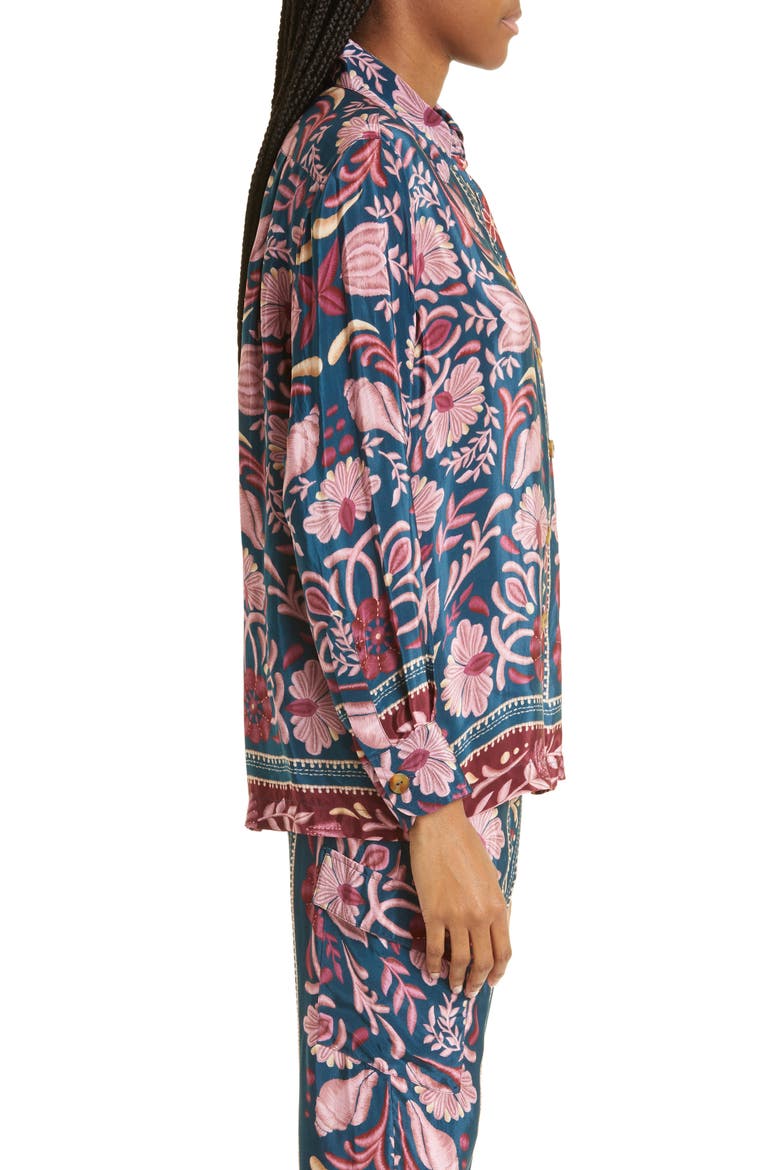 Shell Print Blouse, Alternate, color, SEASHEEL TAPESTRY TE