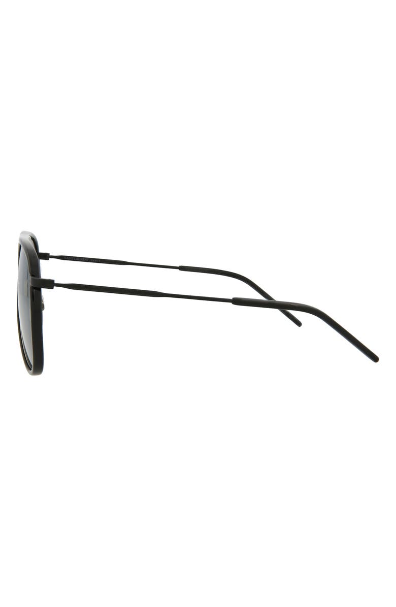 Saint Laurent 56mm Pilot Sunglasses, Alternate, color, Black Silver