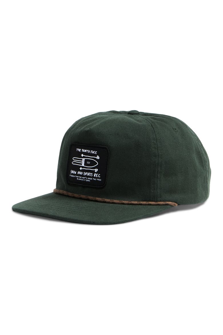 Norm 5-Panel Baseball Cap, Main, color, BOTTLE GREEN/ SNOW PATCH
