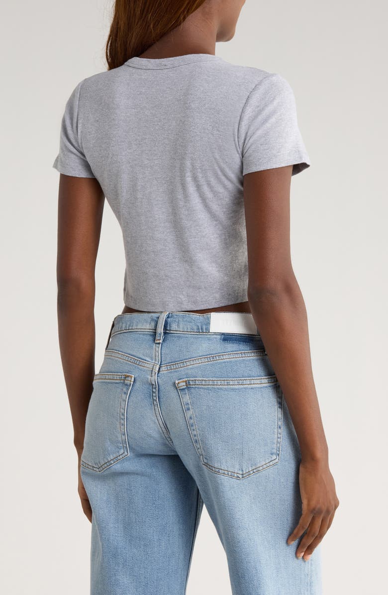 Junk Food Budweiser<sup>®</sup> Crop Graphic T-Shirt, Alternate, color, Heather Grey