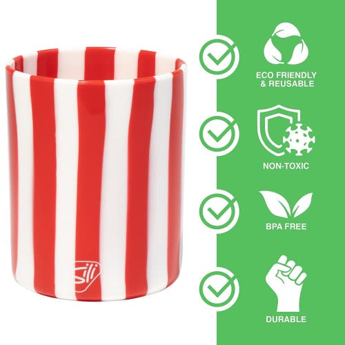 Silipint Silicone 12oz Rocks Glasses 2 Pack Peppermint & Poinsettia