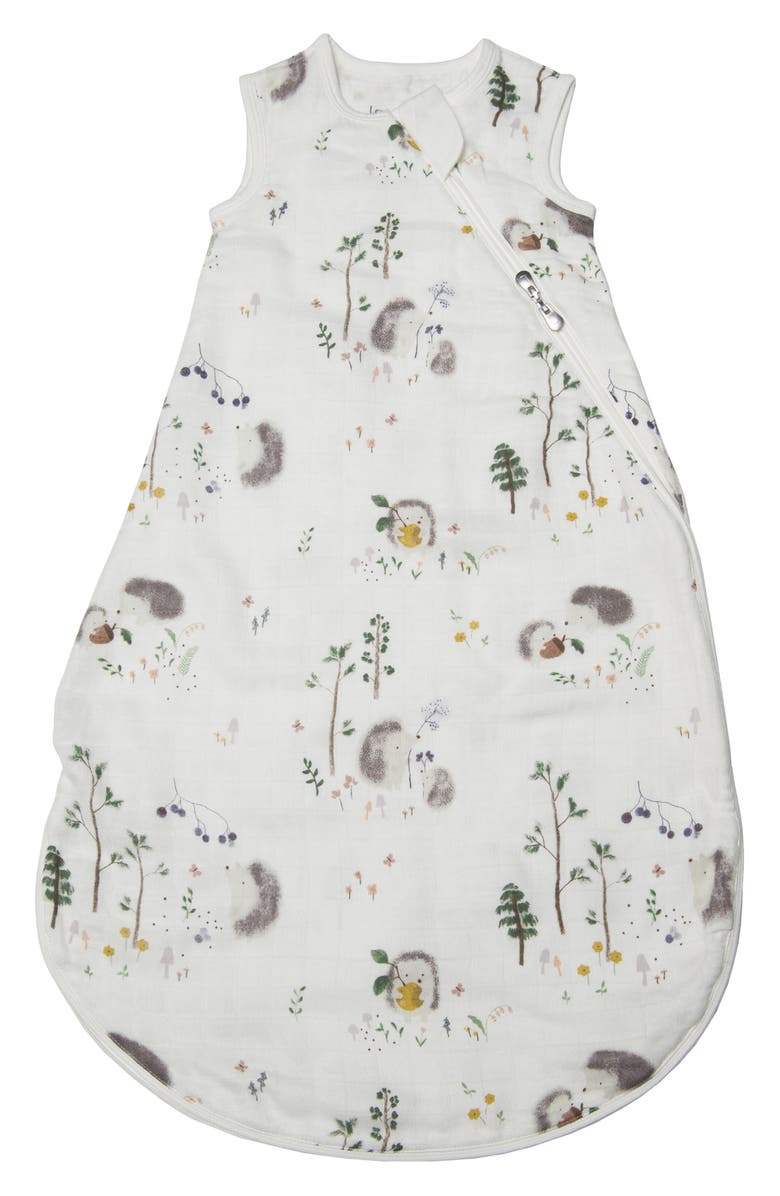 Loulou Lollipop Hedgehog Print Muslin Sleep Bag, Main, color,