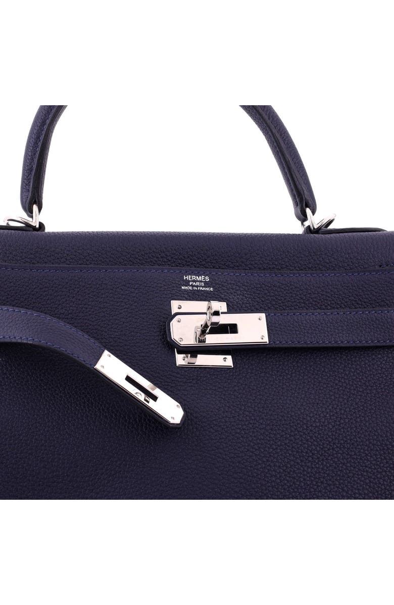 Pre-Owned Hermes Kelly Handbag Blue Togo with Palladium Hardware 28, Alternate, color, Bleu Nuit