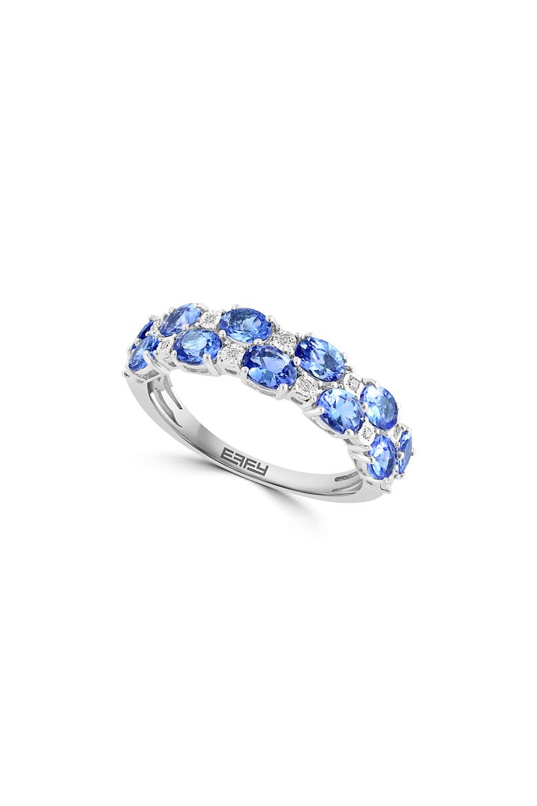 Sterling Silver Diamond & Tanzanite Ring, Main, color, TANZANITE/ SILVER