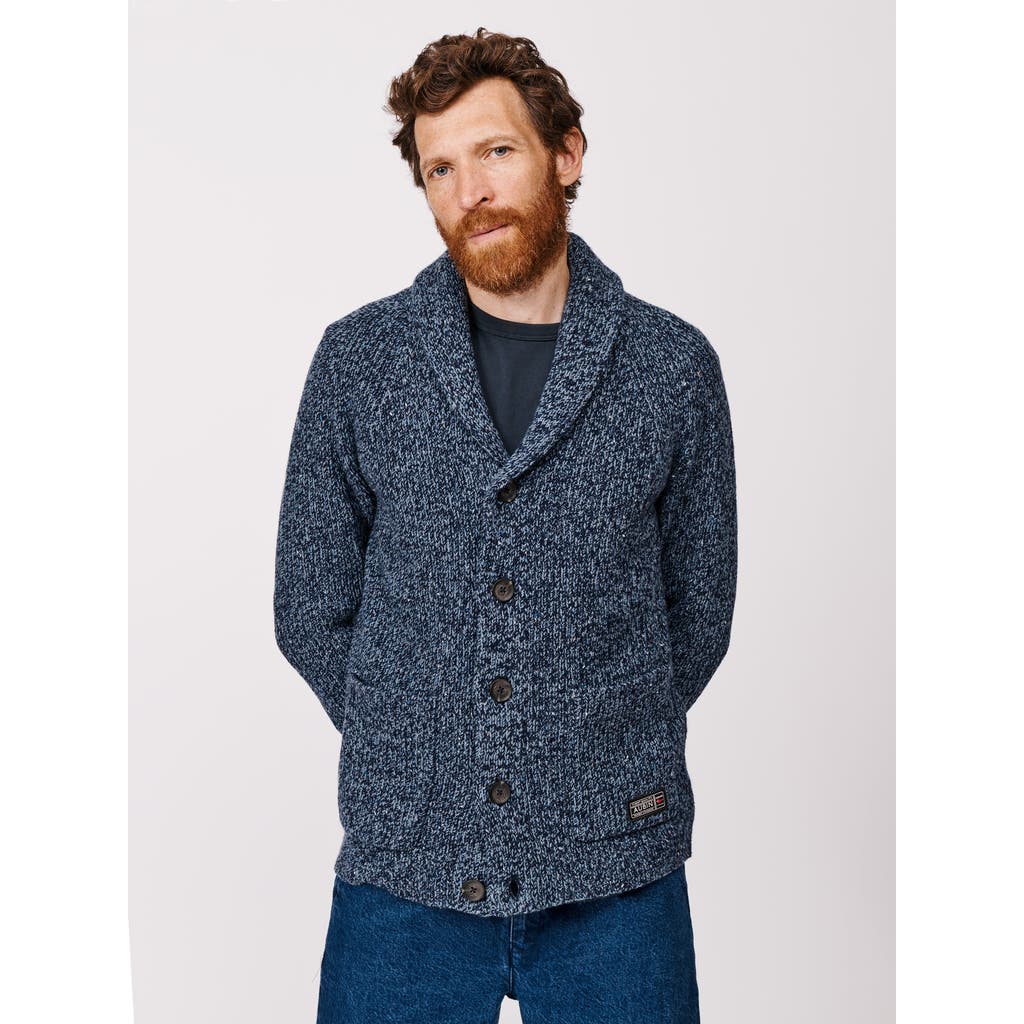 Aubin Studham Shawl Collar Cardigan In Blue
