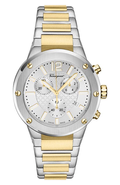 F-80 Two-Tone Bracelet Strap Chronograph Watch, 42mm