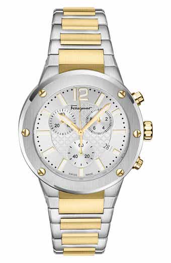 FERRAGAMO F-80 Two-Tone Bracelet Strap Chronograph Watch, 42mm