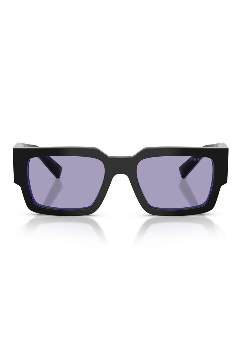 54mm Rectangular Sunglasses, Main, color, BLACK/ PURPLE / VIOLET
