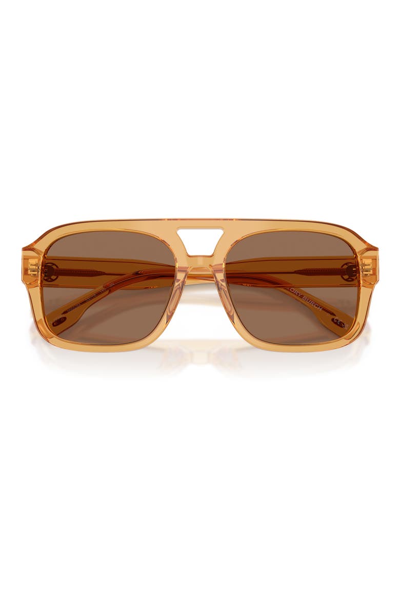53mm Gradient Pilot Sunglasses, Alternate, color, YELLOW BROWN / SOLID BROWN