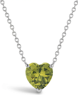In Season Jewelry Prong CZ Birthstone Heart Necklace