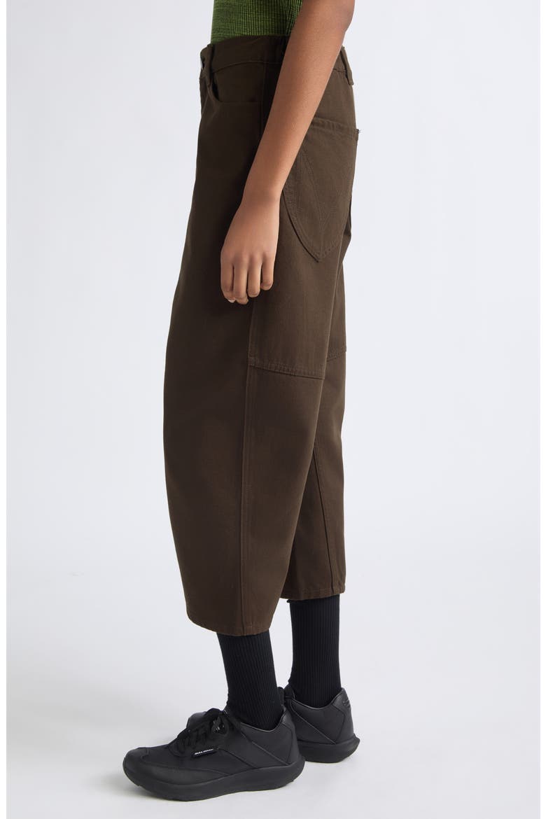 Curved Leg Crop Jeans, Alternate, color, DARK BROWN