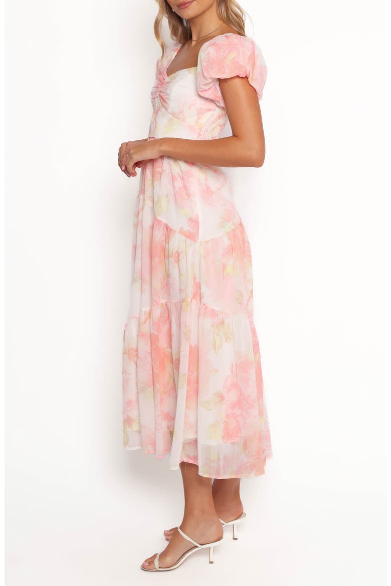 Lumis Midi Dress, Alternate, color, PEACH FLORAL