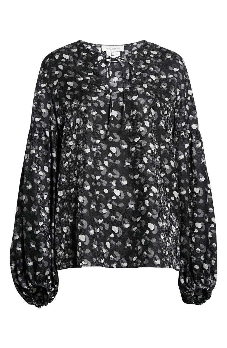 Lafayette 148 New York Lupe Leopard Print Silk Blouse, Main, color,