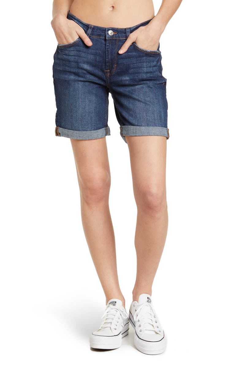 Kensie 7" Double Roll Cuff Shorts, Main, color, 