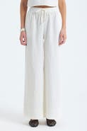 Monlicia Ciel 100% Linen High-Waist Wide-Leg Pants