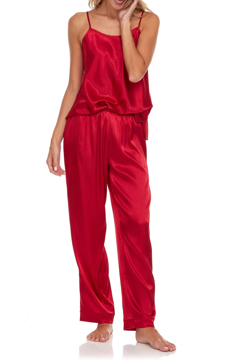 Jami Jacquard Camisole Pajamas, Alternate, color, APPLE