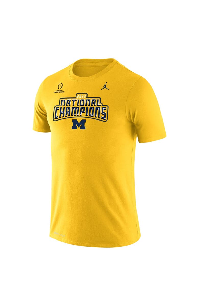 Jordan Brand Men's Jordan Brand Maize Michigan Wolverines College Football Playoff 2023 National Champions Legend Performance T-Shirt, Alternate, color,