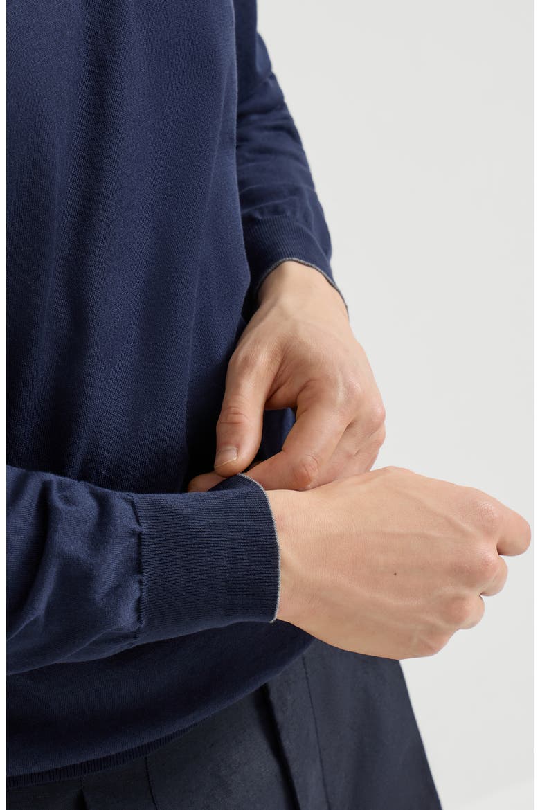 Cotton sweater, Alternate, color, Navy Blue