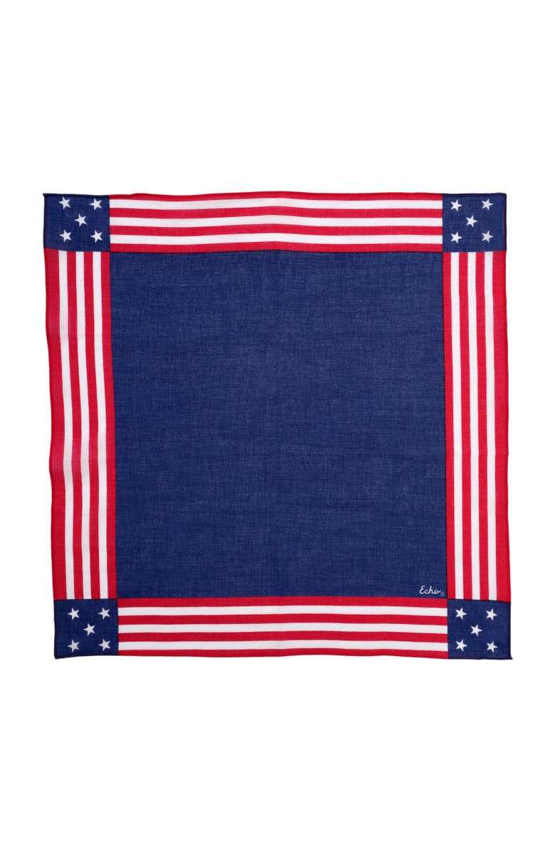 Echo Stars And Stripes Bandana, Main, color, Navy