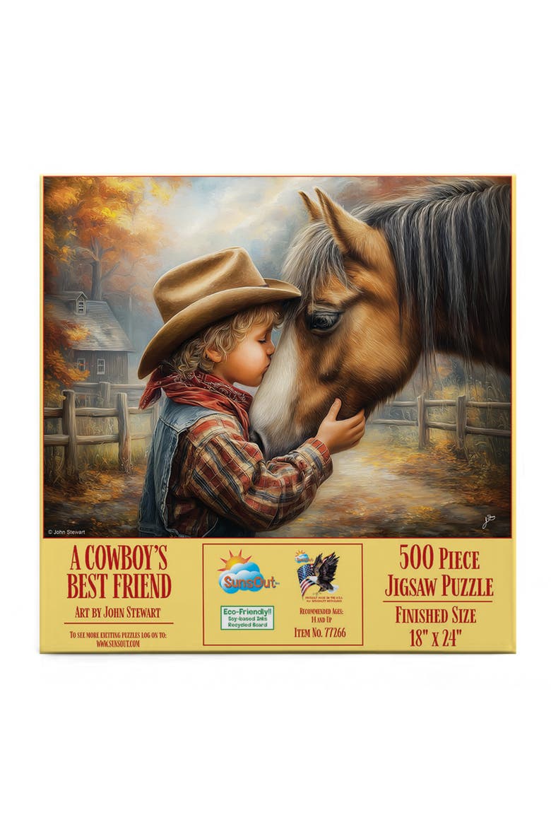 A Cowboys Best Friend 500 piece Jigsaw Puzzle for Adults, Alternate, color, Multicolor