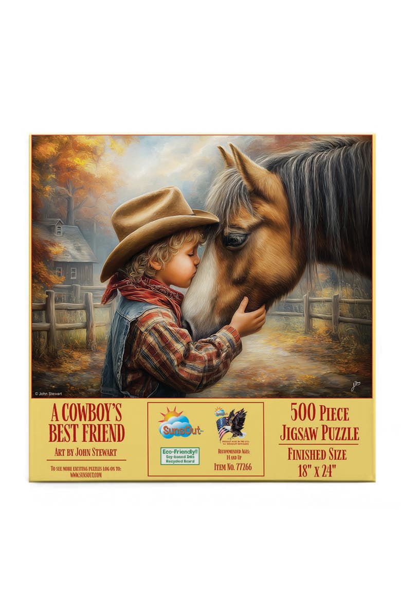 Sunsout A Cowboys Best Friend 500 piece Jigsaw Puzzle for Adults, Alternate, color, Multicolor