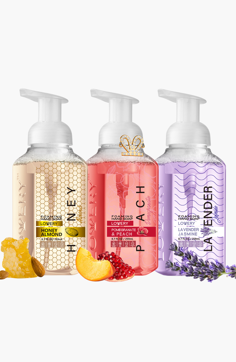 Lovery Foaming Hand Soap Pack of 3 with Free Swarovski Bracelet, Main, color, Variety