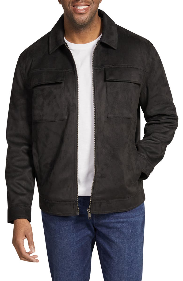 Johnny Bigg Affleck Faux Suede Jacket, Main, color, Black