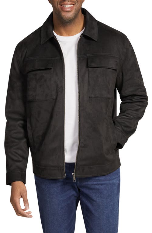 Johnny Bigg Affleck Faux Suede Jacket In Black