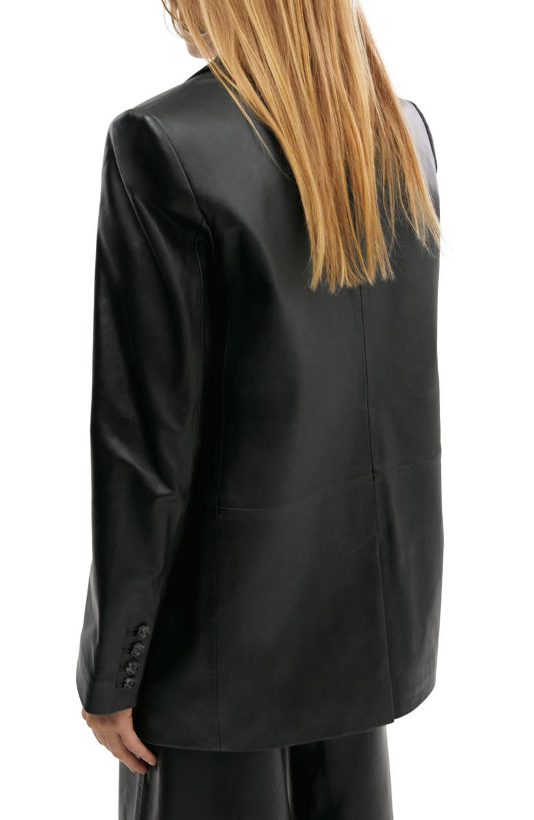 MANGO Pieced Leather Jacket, Alternate, color, 