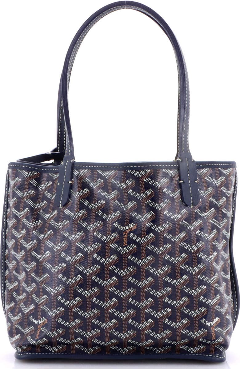 Pre-Owned Goyard Anjou Reversible Tote Coated Canvas Mini, Main, color, Blue