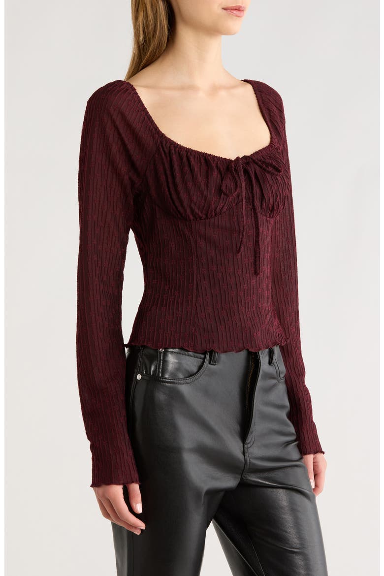 Lace Top, Alternate, color, WINE