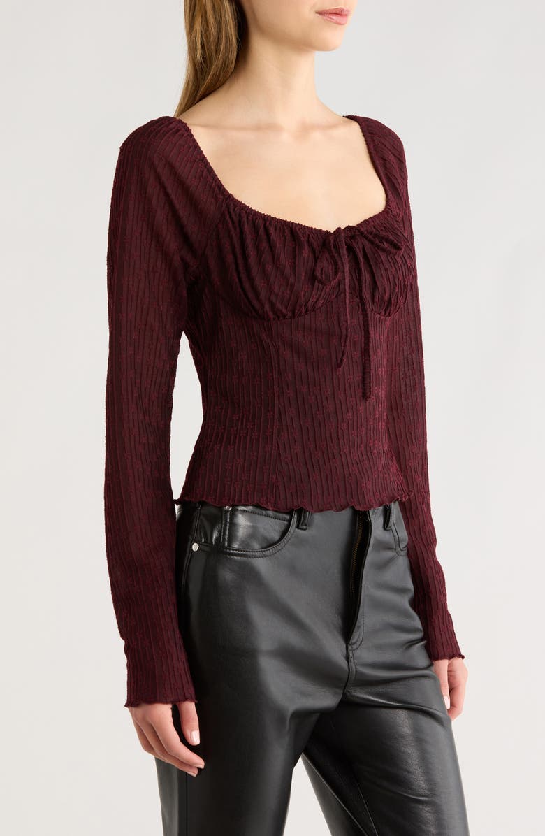All in Favor Lace Top, Alternate, color, Wine