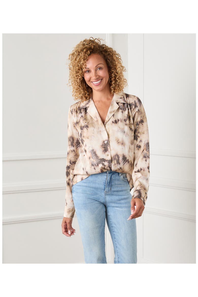 Tie Dye Button-Up Shirt, Alternate, color, PRINT