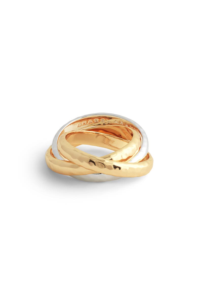 Farrier Triple Band Ring, Alternate, color, GOLD AND SILVER