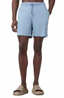 AllSaints Underground Logo Print Swim Trunks