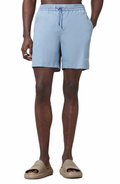 AllSaints Underground Logo Print Swim Trunks