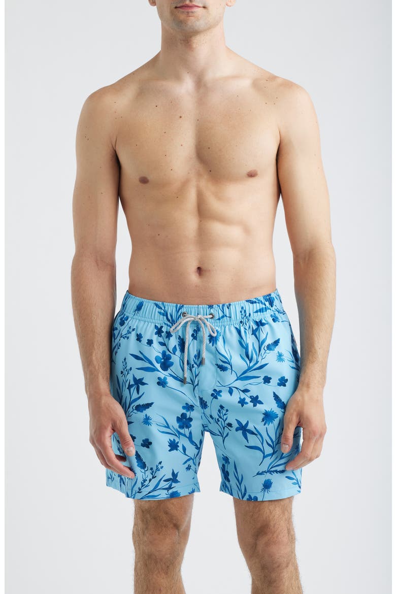 Stretch Volley Swim Trunks, Main, color, BLUE