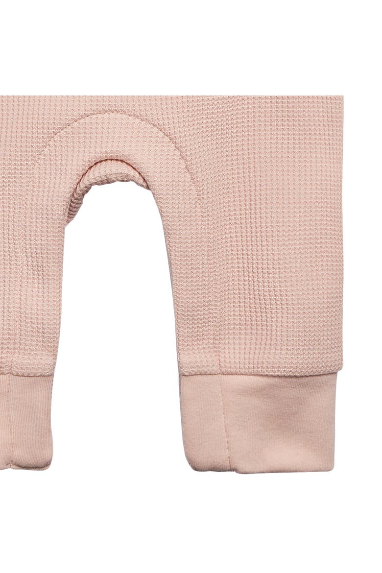 Waffle Knit Romper with Kangaroo Pocket, Alternate, color, Pink