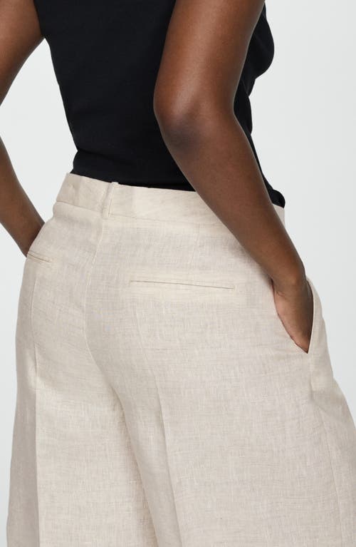 Mango Linen Bermuda Shorts In Neutral