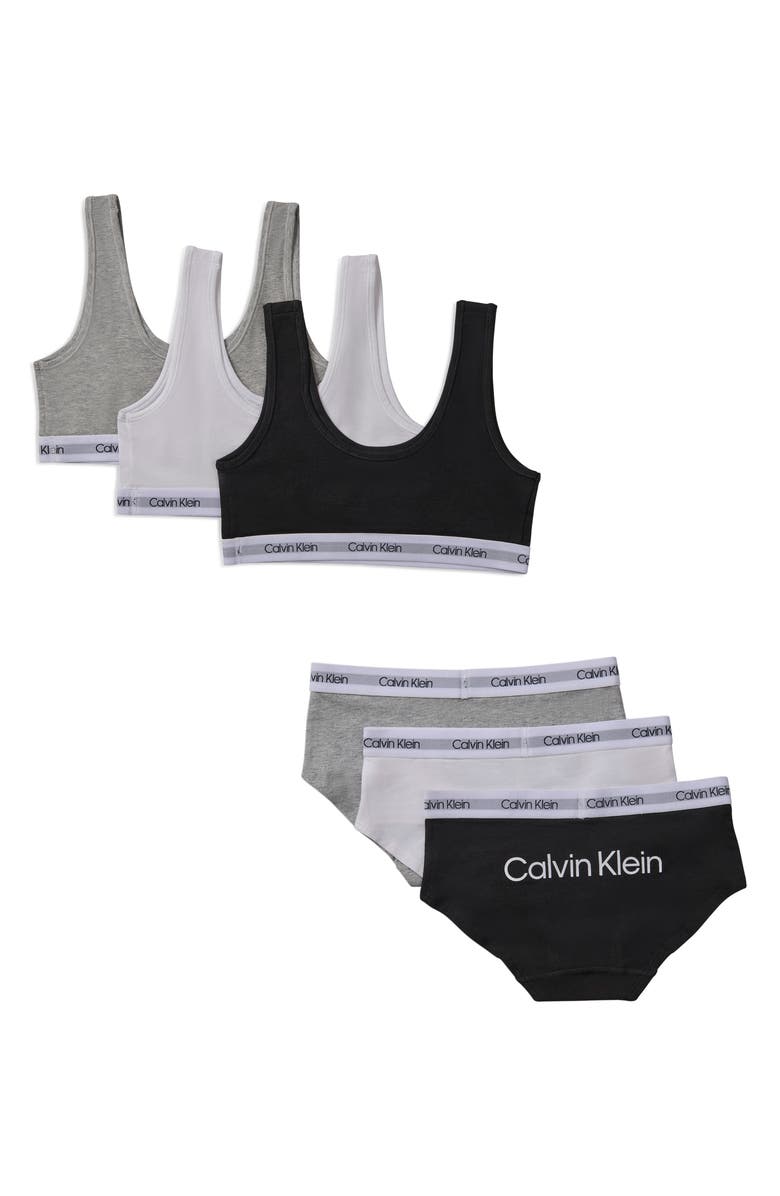 Calvin Klein Kids' Pack of 6 Bralette & Briefs, Alternate, color,