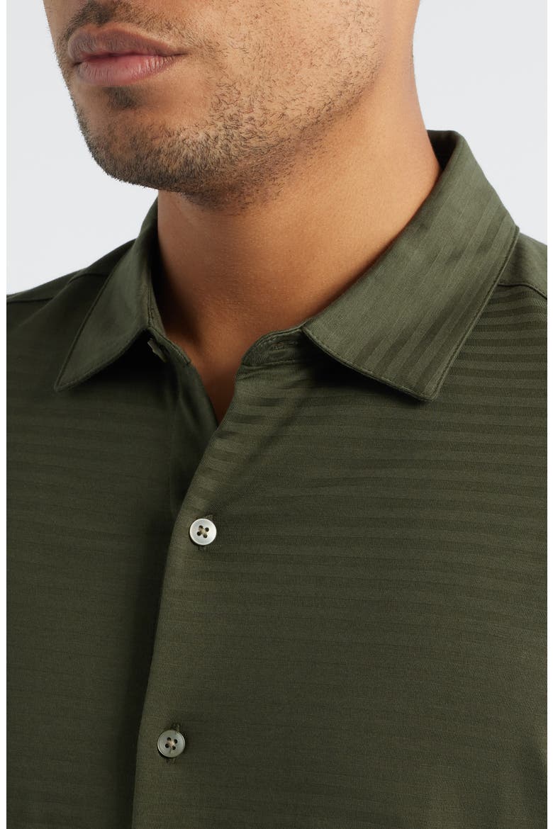 Christopher Short Sleeve Pima Cotton Button-Up Shirt, Alternate, color, OLIVE