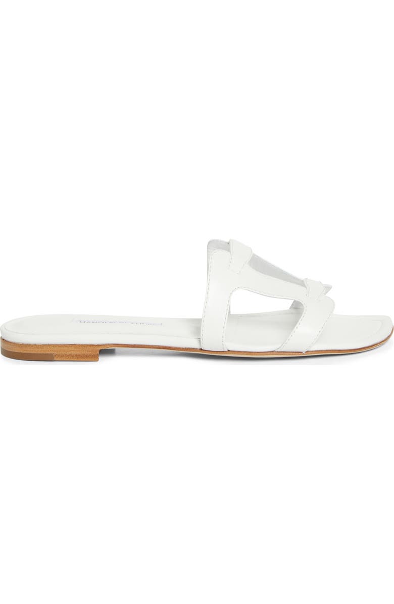 Manolo Blahnik Grellanu Slide Sandal, Alternate, color, White
