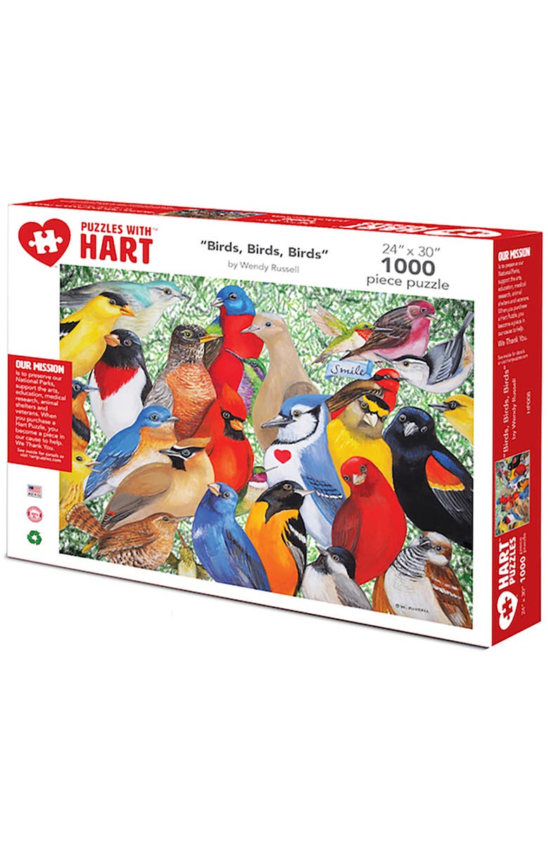 Hart Puzzles Birds, Birds, Birds by Wendy Russell 1000 Piece Puzzle, Main, color, Multicolored
